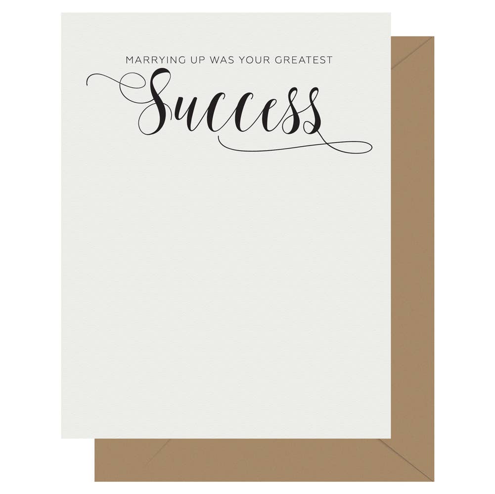 Crass Calligraphy Success Letterpress Greeting Card
