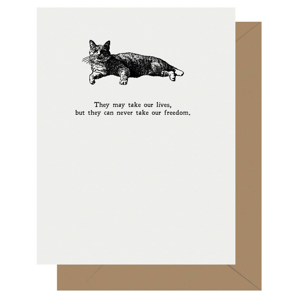 Punny They May Take Our Lives Letterpress Card