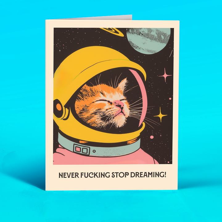 SPACECAT DREAMING funny card