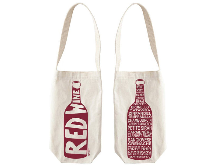 Red Single Wine Totes: Natural