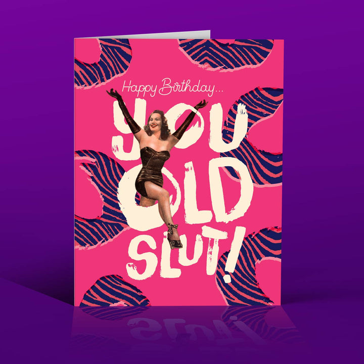 ZEBRA SLUT! birthday card