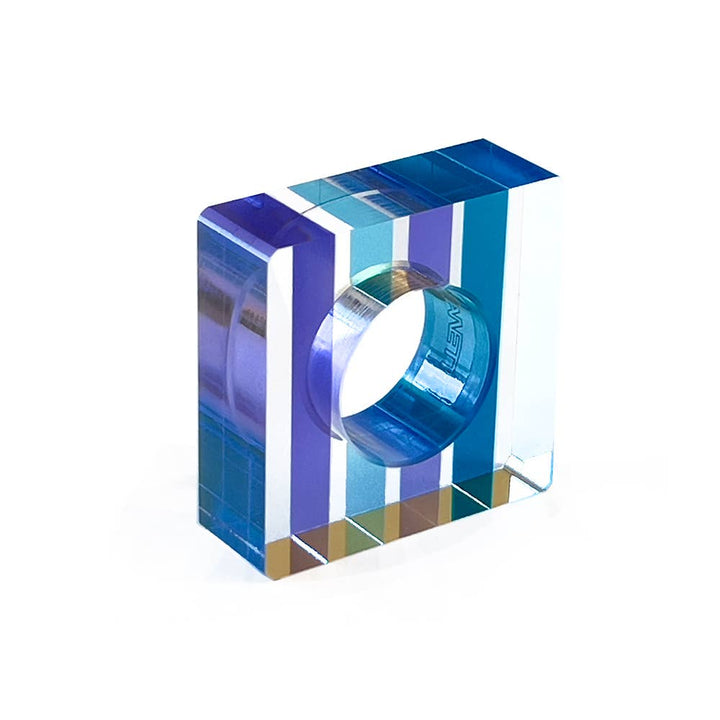 Napkin Rings - Set of 4: Blue-Green / Square