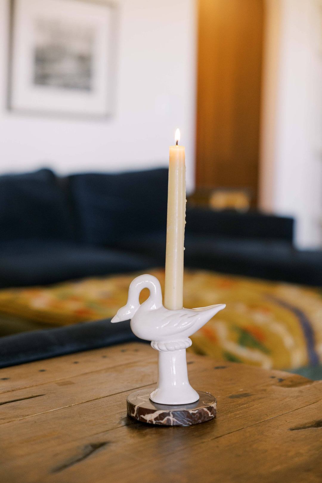 Nordic Swan Candlestick Holder | Cream