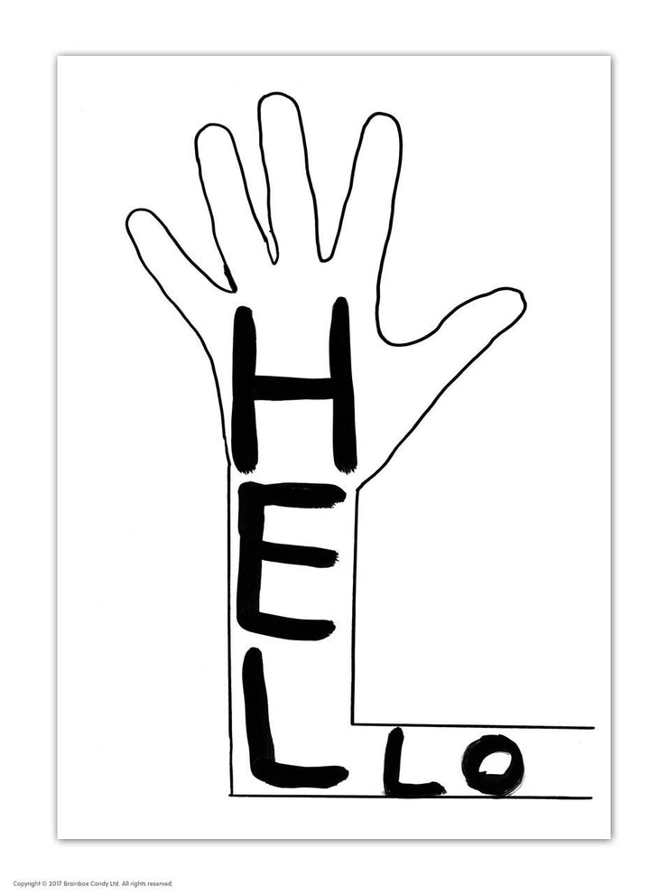 A6 Art Postcard By David Shrigley - Hello