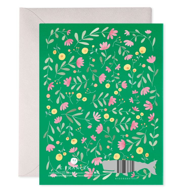 Green Floral Birthday Greeting Card