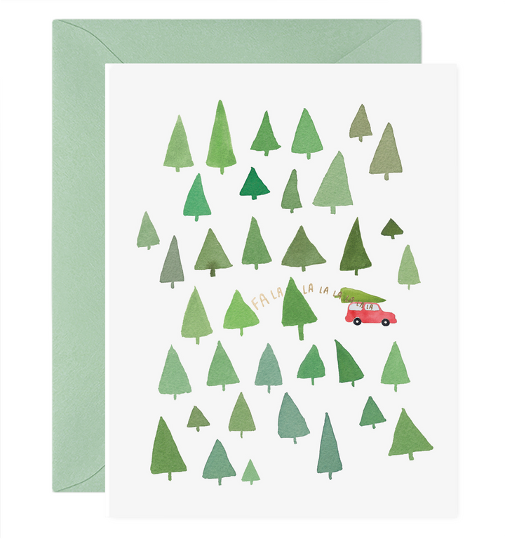 Fa La La La La Trees Christmas Card