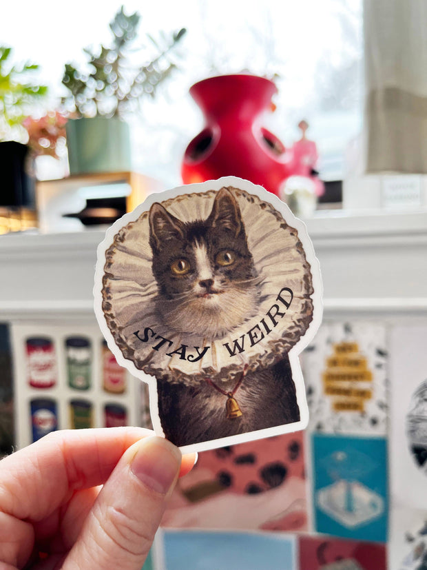 Stay Weird Kitty Sticker - Funny Cat Stickers