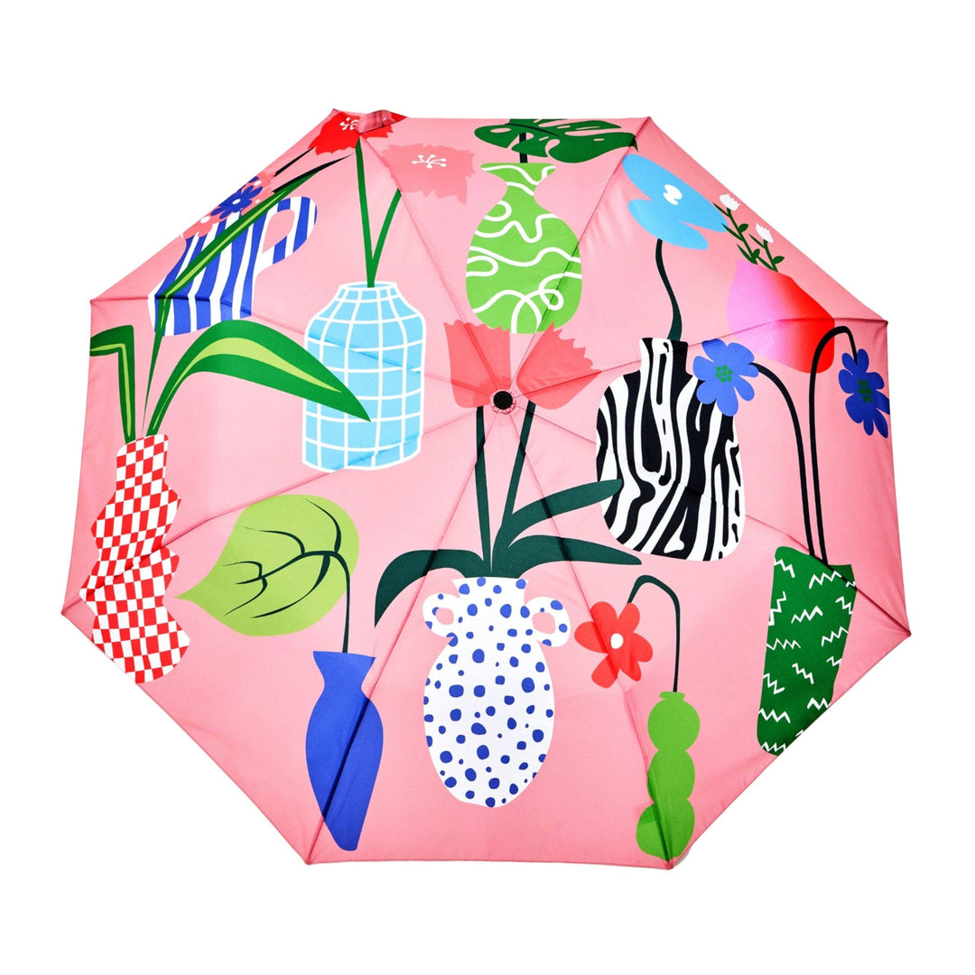 Vases Pattern Compact Eco-Friendly Duckhead Umbrella