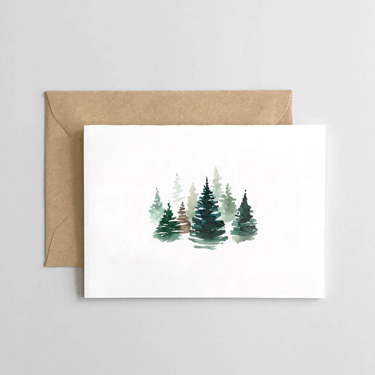 Evergreen Watercolor: Boxed Set of 6 Cards