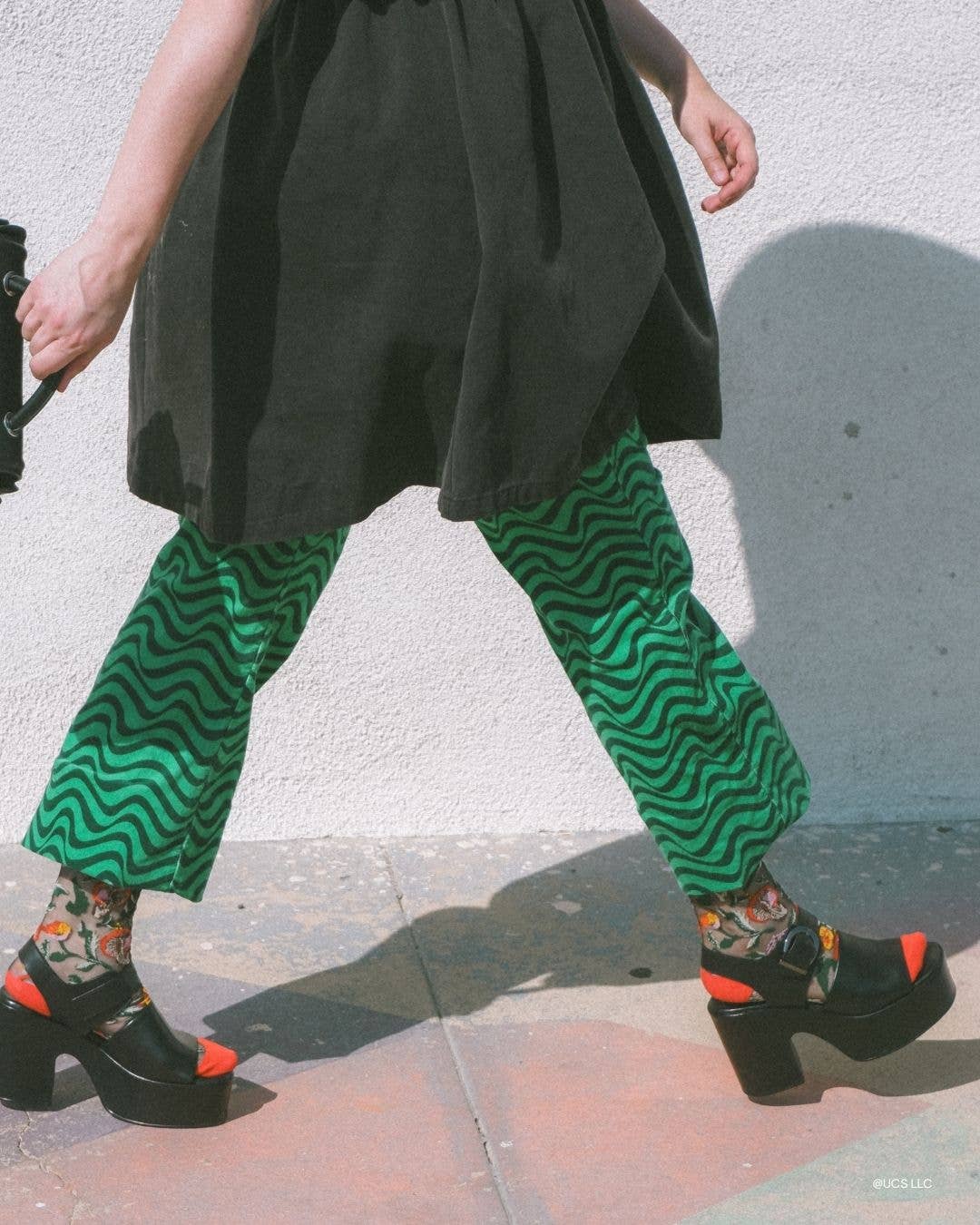 Wicked Elphaba Land Black Sheer Crew Sock