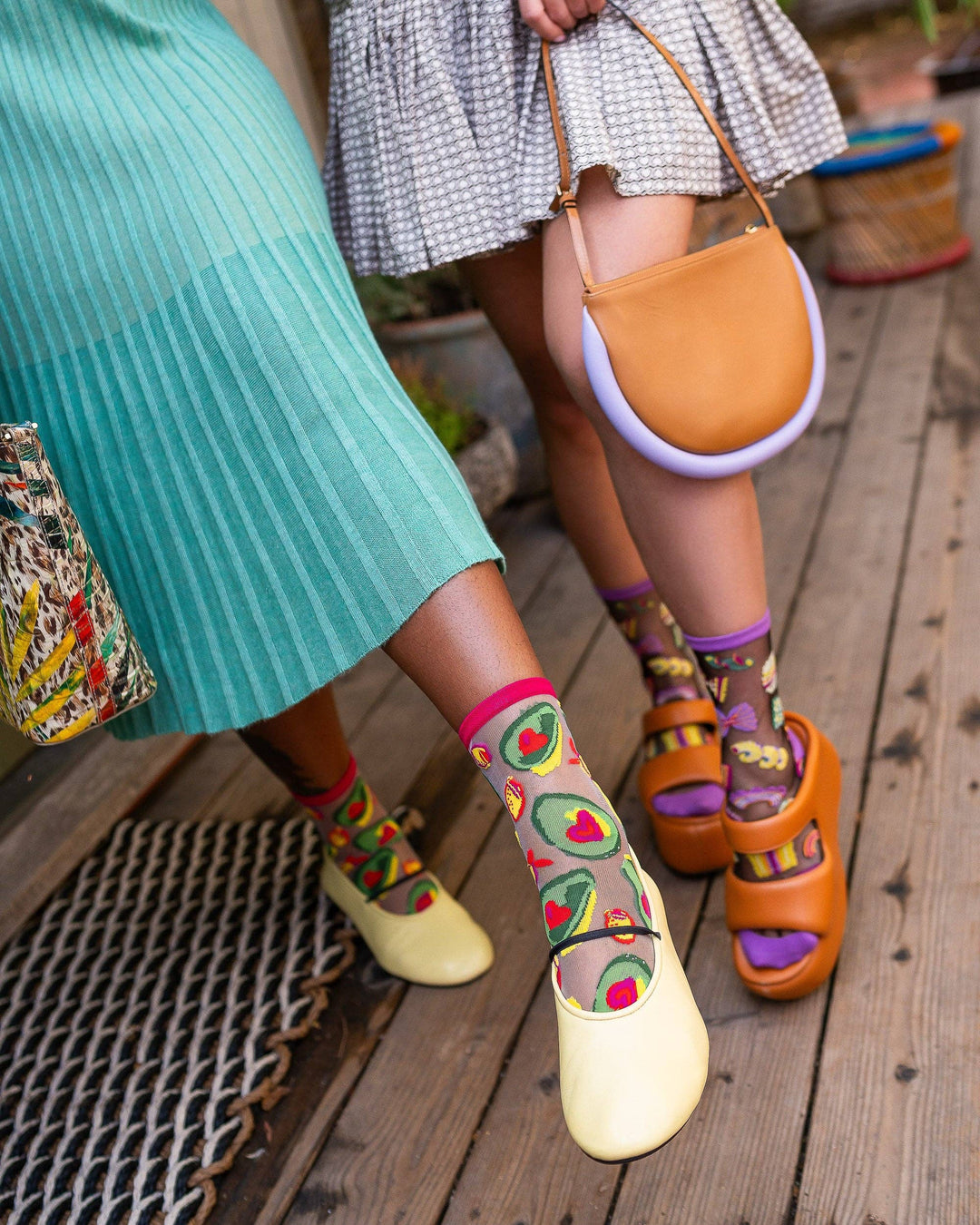 Avocado Lover Sheer Crew Sock