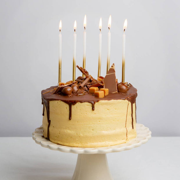 White & Gold Birthday Cake Candles