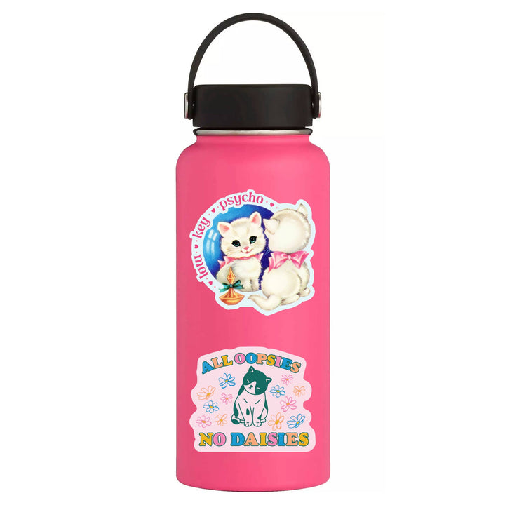 Psycho Kitty Cat Funny Retro High Quality Vinyl Sticker