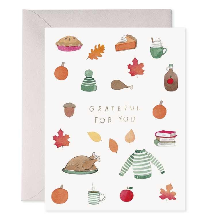"Grateful for You" Thanksgiving Greeting Card