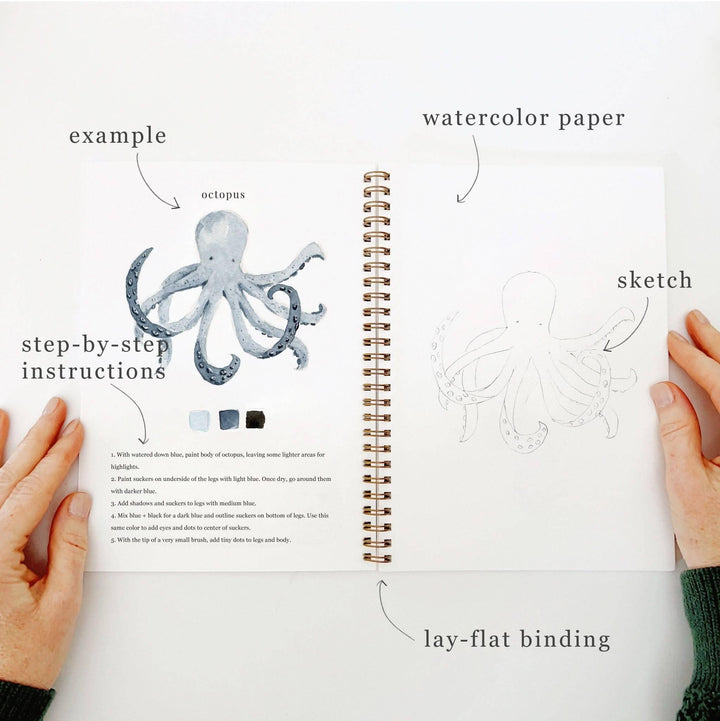 Seaside watercolor workbook