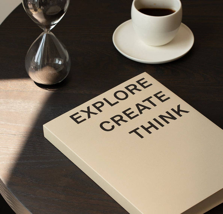 Explore - Create - Think Notebook - Soft Touch Cover - Sand