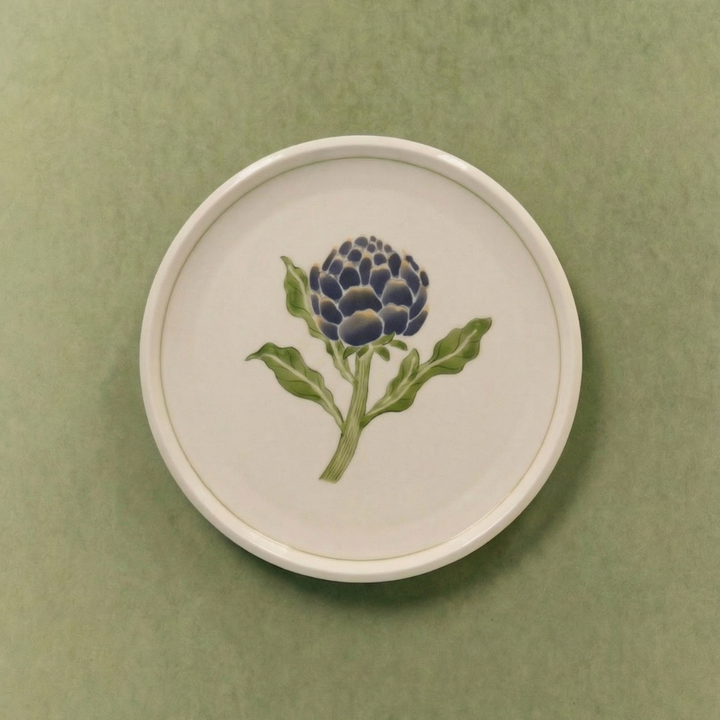 Artichoke Dinner Plate with Lined Border
