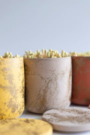 LTD Ed Yellow & Gold Two Piece Match Holder