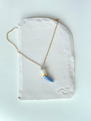 Shark tooth necklace: Medium blue