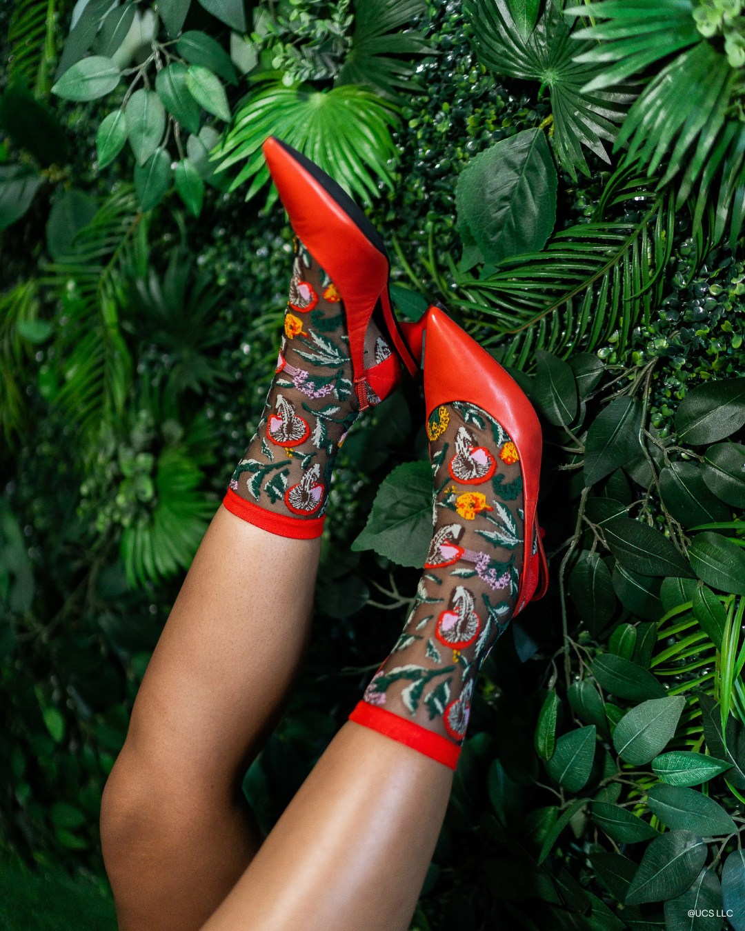 Wicked Elphaba Land Black Sheer Crew Sock