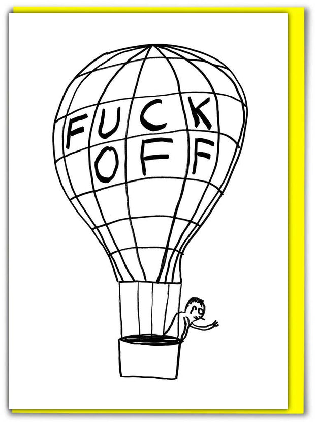 Funny David Shrigley Greetings Card - Fuck Off Balloon
