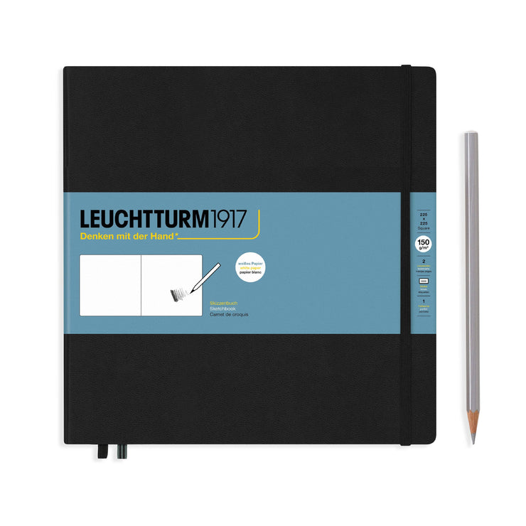 Sketchbooks - Square (225 x 225 mm), Hardcover, 112 pages (150 g/sqm), plain, Black