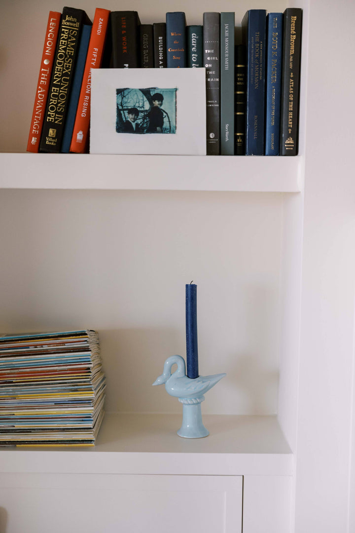 Nordic Swan Candlestick Holder | Blue
