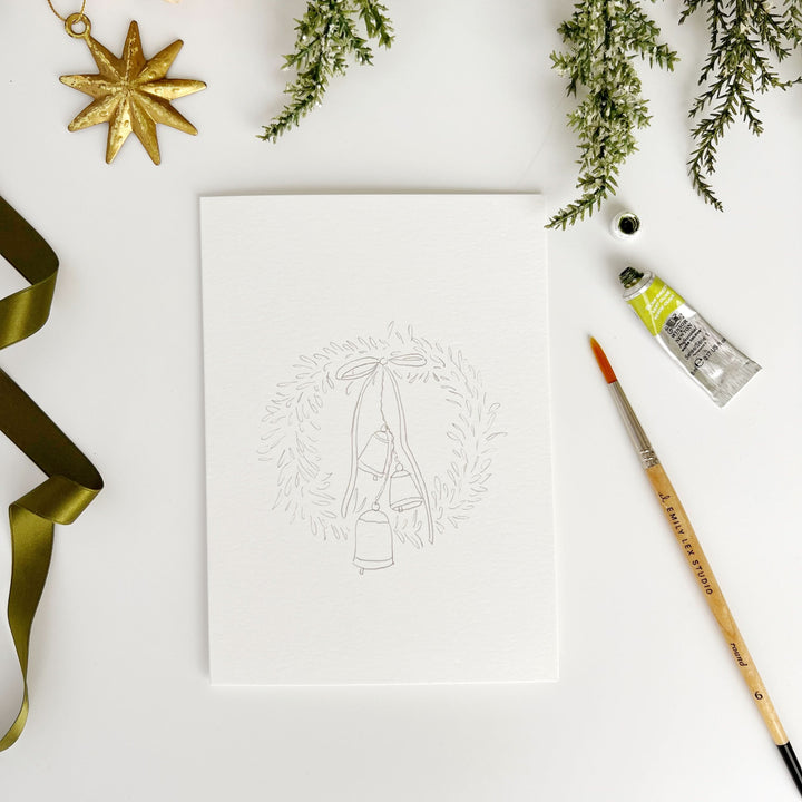 Wreaths paintable watercolor notecard set