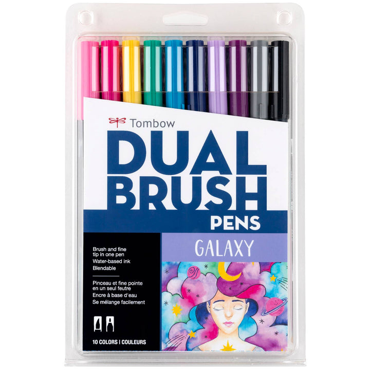 Dual Brush Pen Art Markers: Galaxy 10-Pack