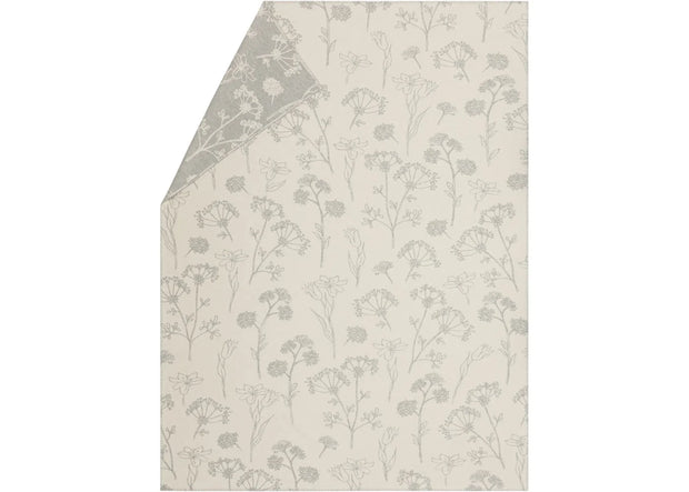 Jade "Floral" Grey Blanket