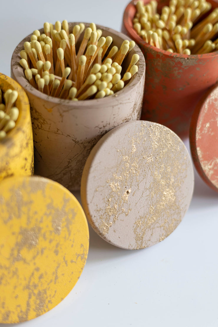 LTD Ed Yellow & Gold Two Piece Match Holder
