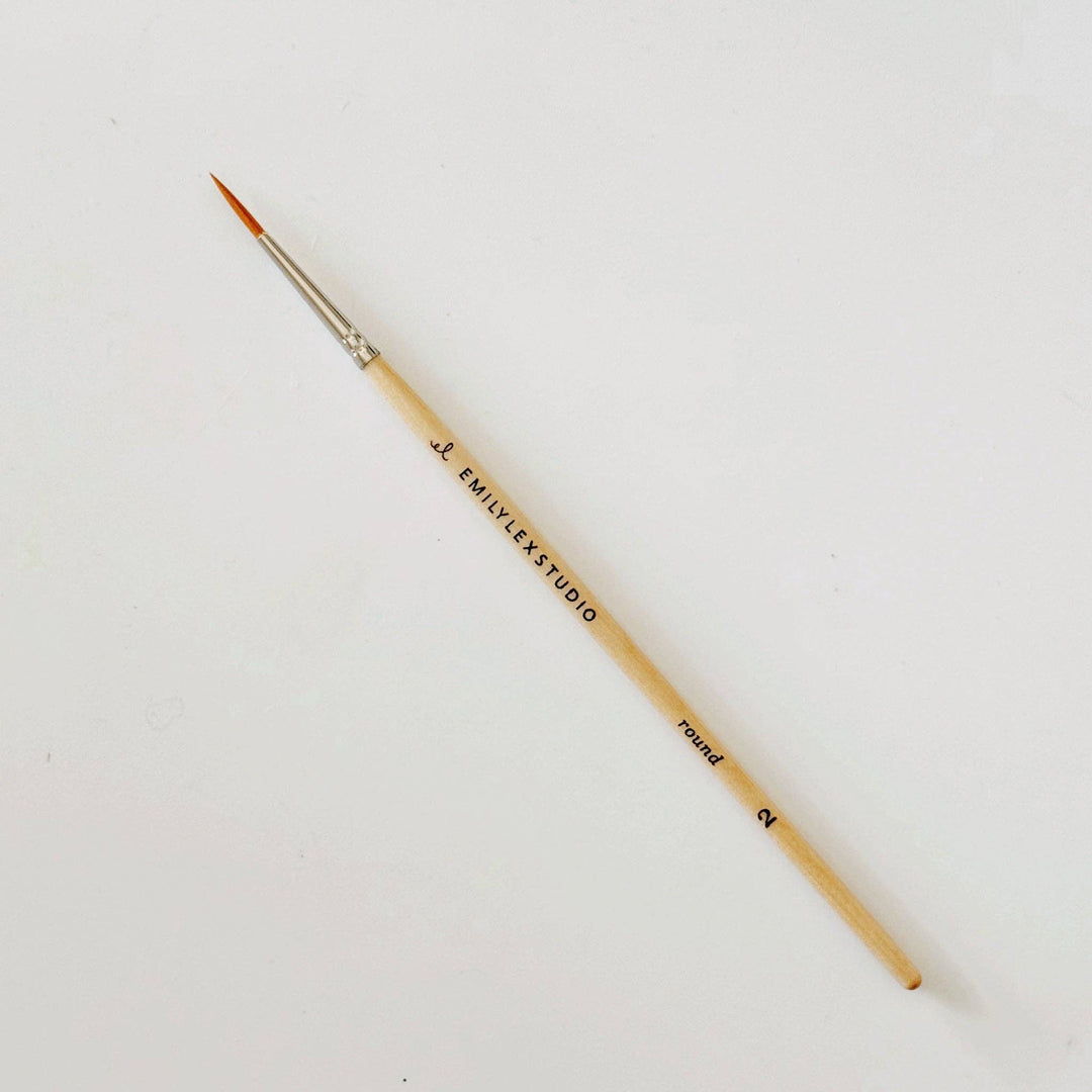 Watercolor paintbrush set of five wood brushes