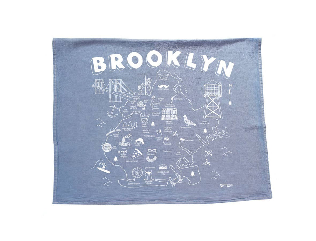 Brooklyn Tea Towel: Periwinkle