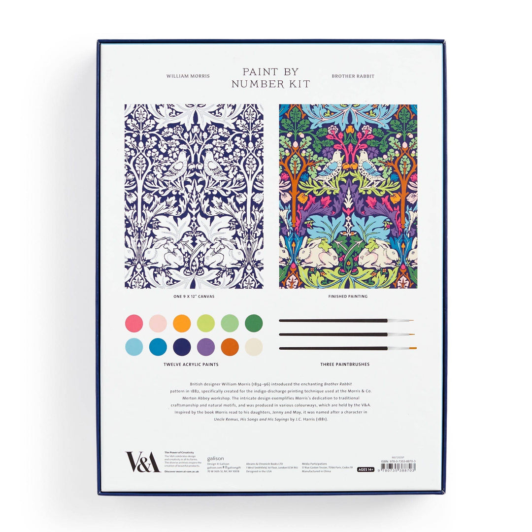 William Morris Brother Rabbit 9 x 12" Paint by Number Kit