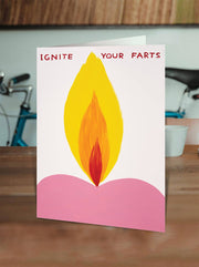 Funny David Shrigley - Ignite Your Farts Greetings Card