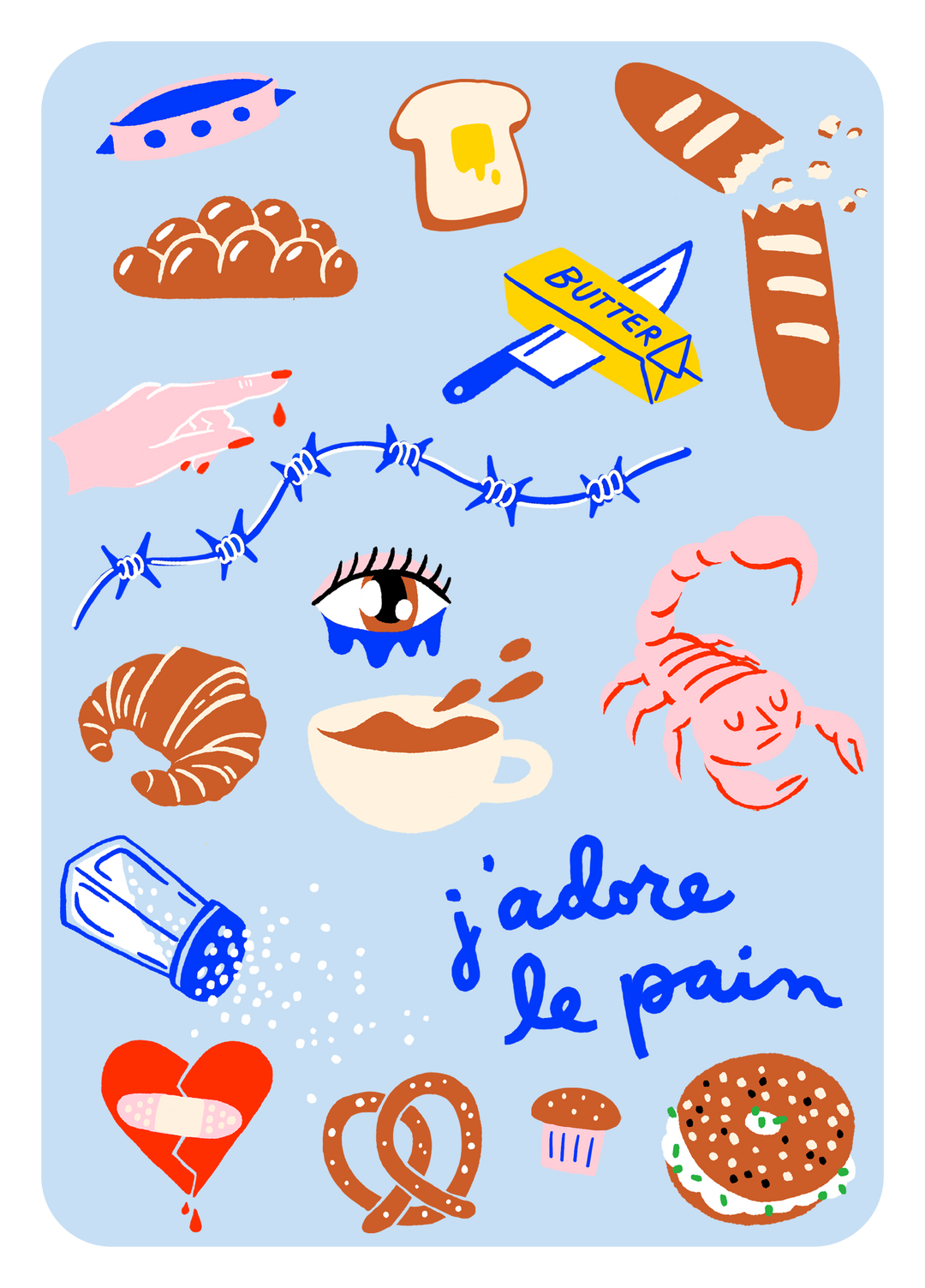 J'Adore Le Pain Iron On Sheet Set