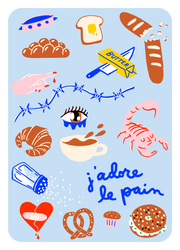 J'Adore Le Pain Iron On Sheet Set