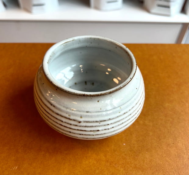 Ribbed Glazed Spotted Bud Vase