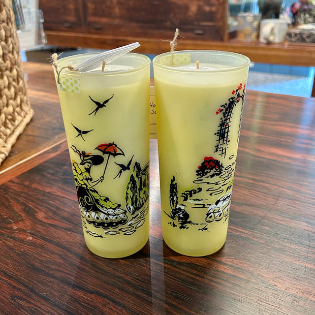 Yellow Vintage Frosted Southern Belle Glass