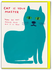 Funny David Shrigley Greetings Card - Cat Master