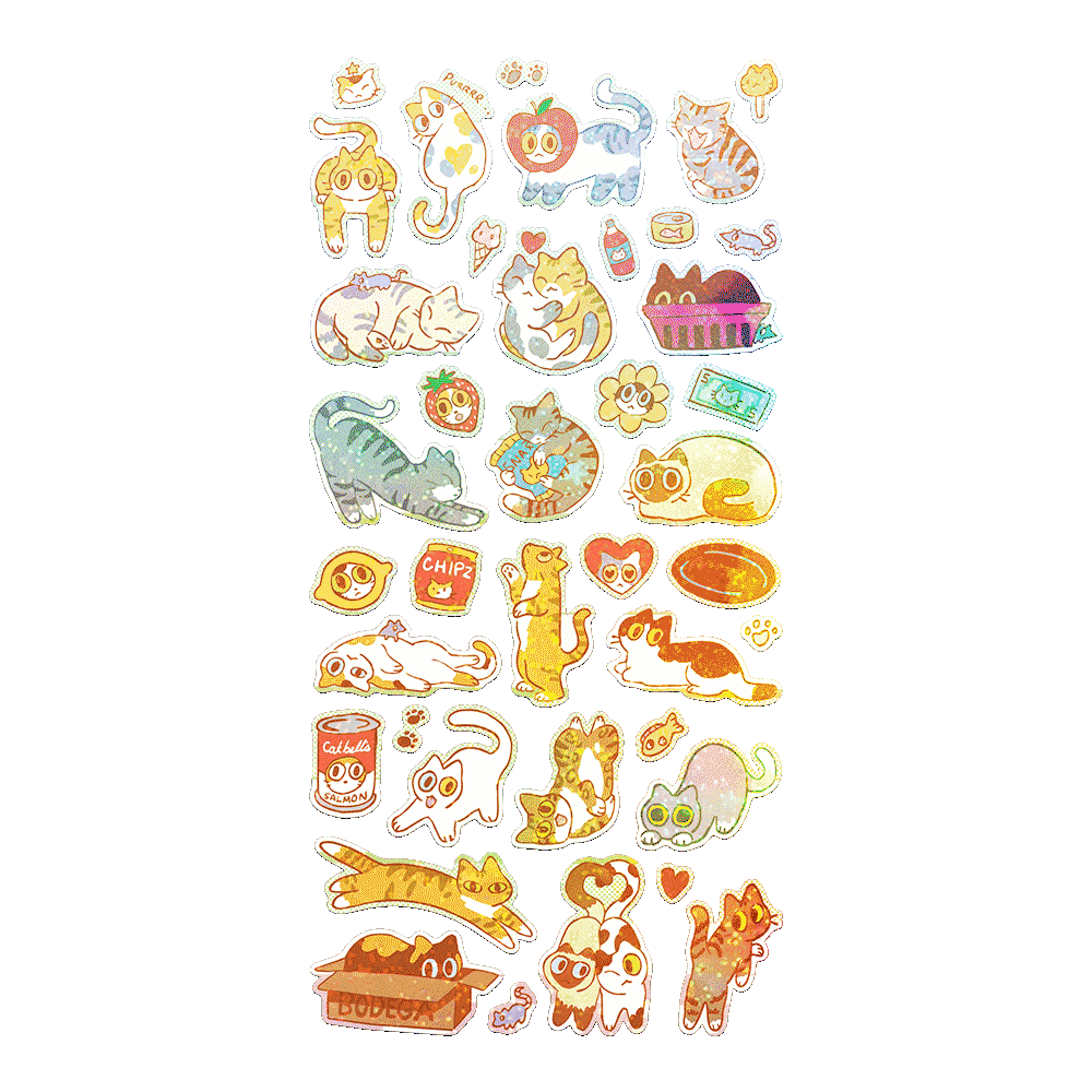 Bodega Kitties Sheet — Mini-Sticker Stationery Sheet