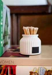 Apothecary Match Holder- Long Matches: Pink