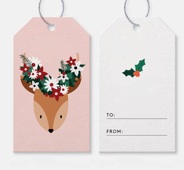 Reindeer Gift Tags -  Set of 6