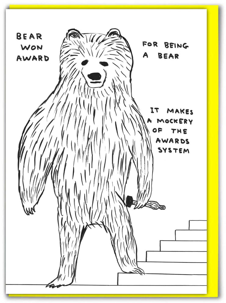 Funny David Shrigley - Bear Award Greetings Card