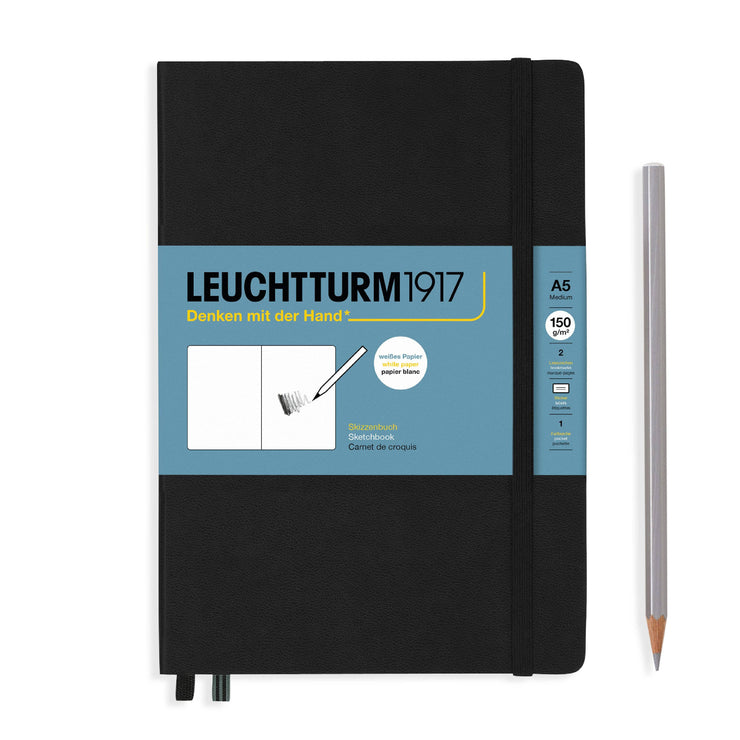 Sketchbooks - Square (225 x 225 mm), Hardcover, 112 pages (150 g/sqm), plain, Black