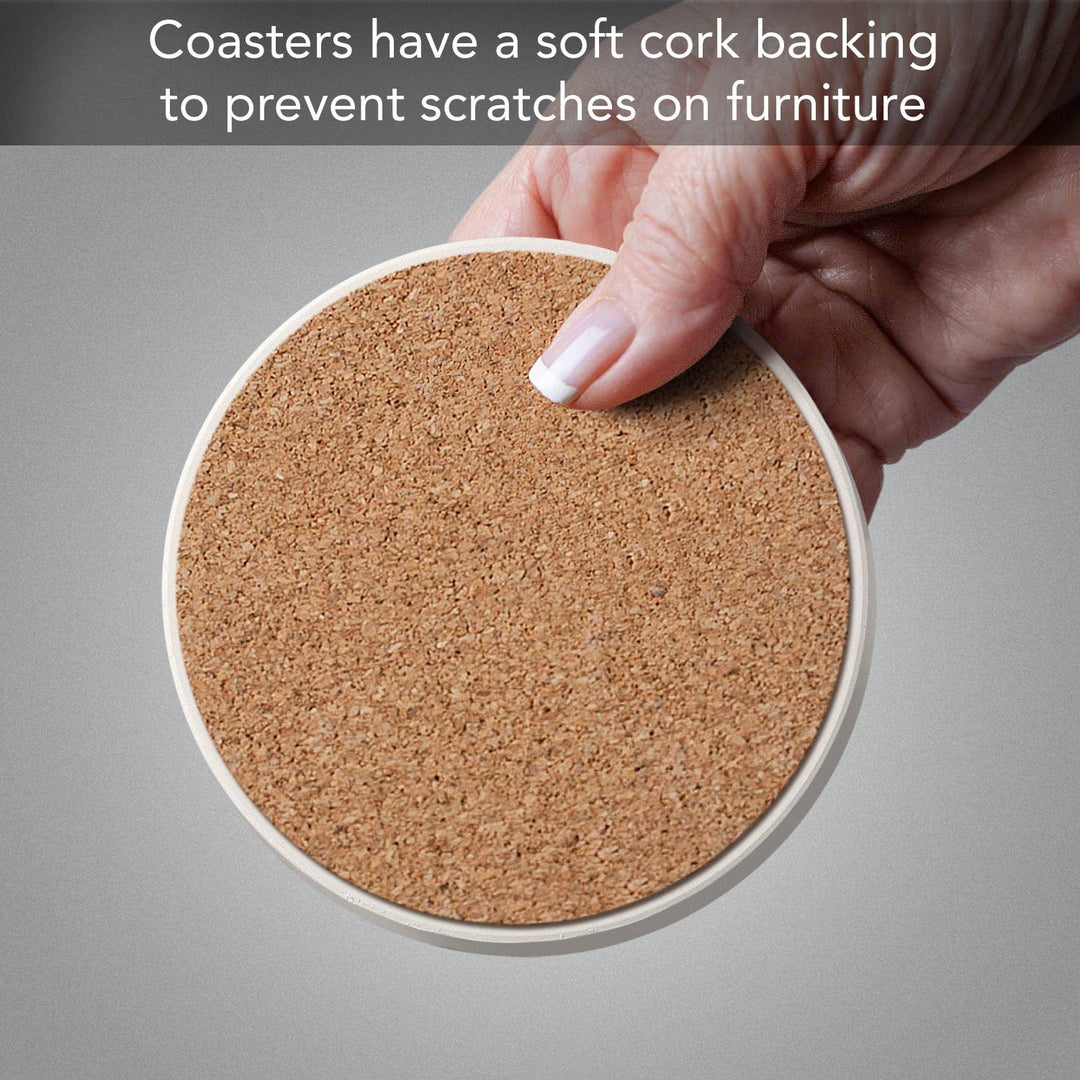FLW "Hoffman Rug" 4 Pack Round Stone Coasters 4.25"