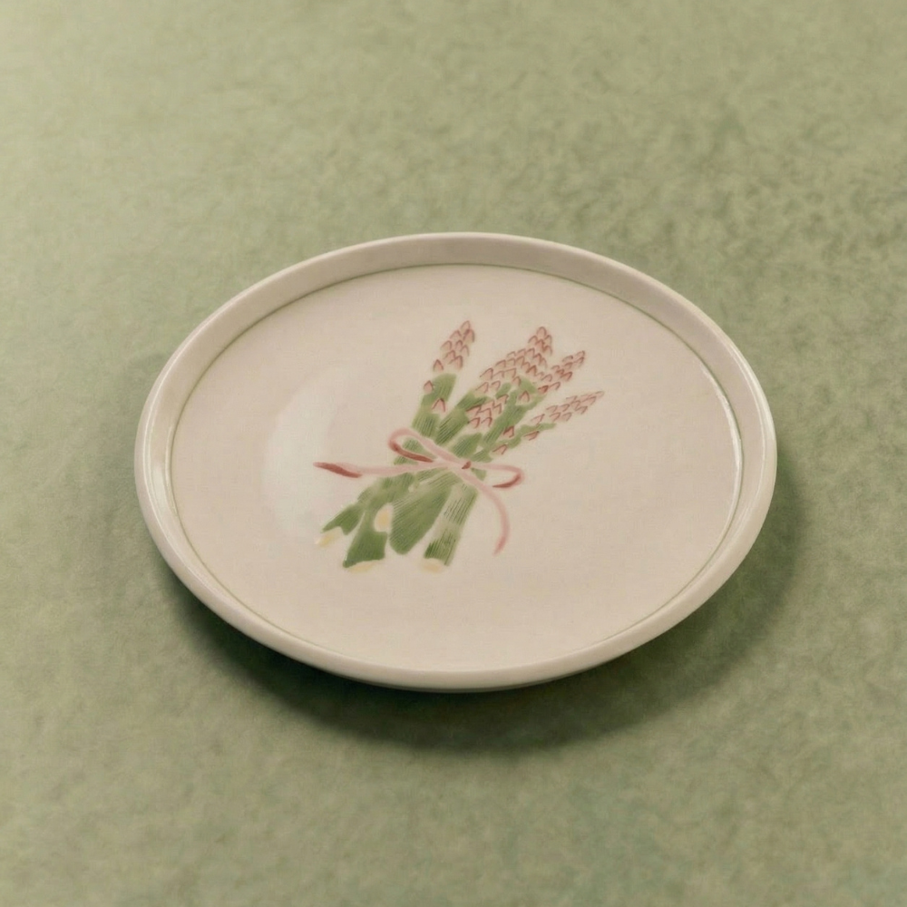 Asparagus Appetizer Plate with Lined Border