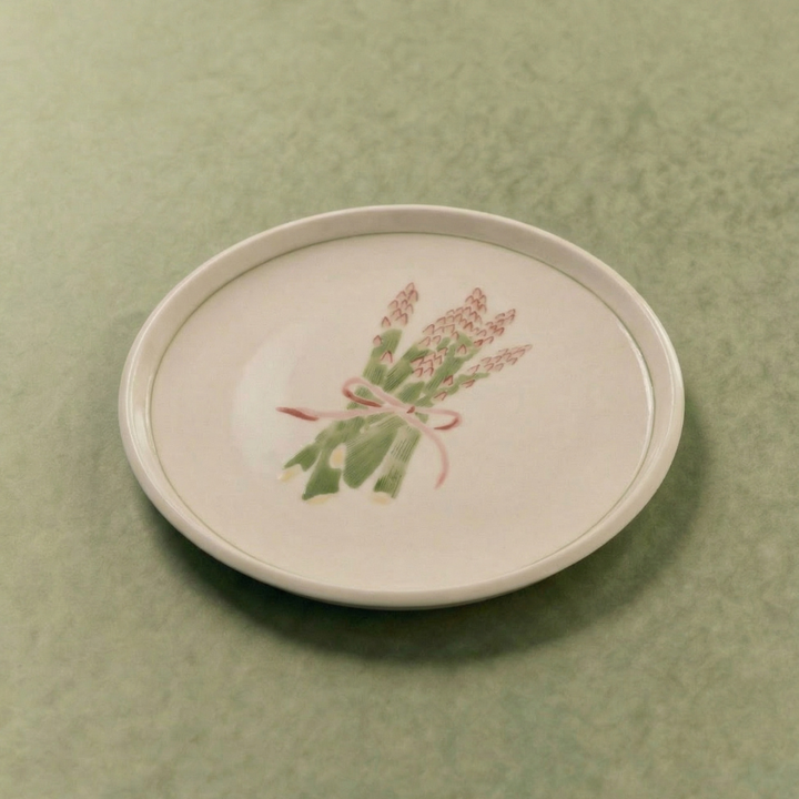 Asparagus Appetizer Plate with Lined Border