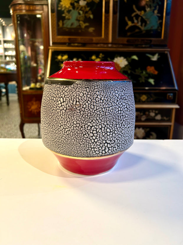 Red Beaded Vase