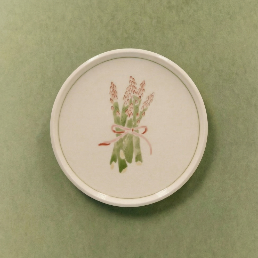 Asparagus Appetizer Plate with Lined Border